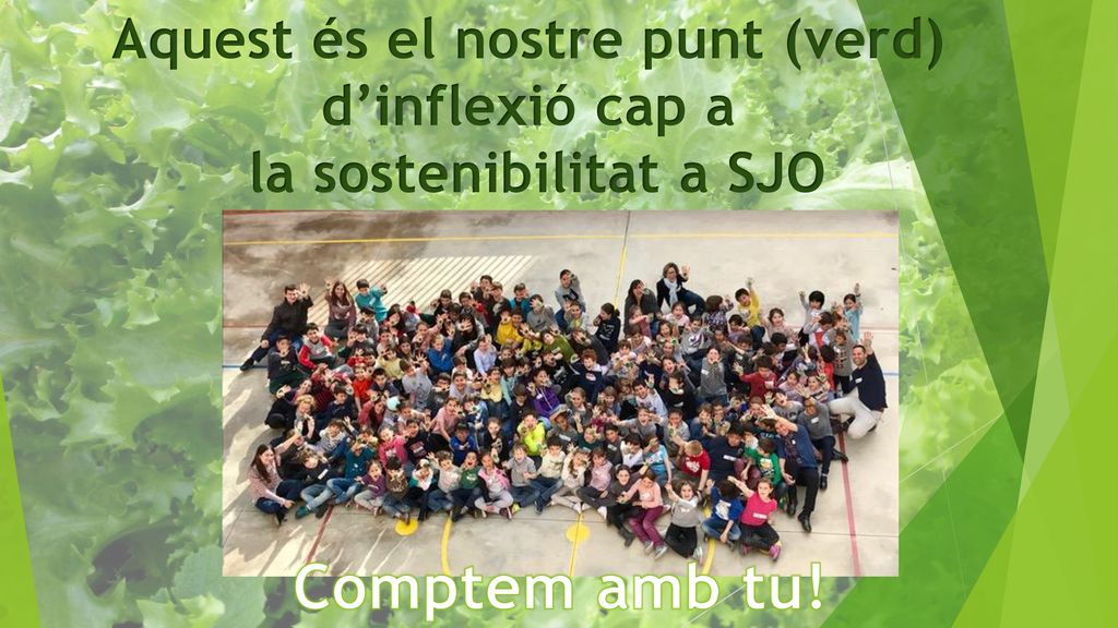 Aquest és el nostre punt (verd) la sostenibilitat a SJO
