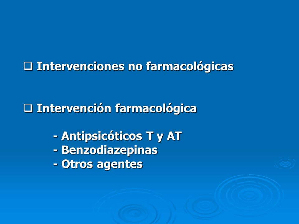 Intervenciones no farmacológicas