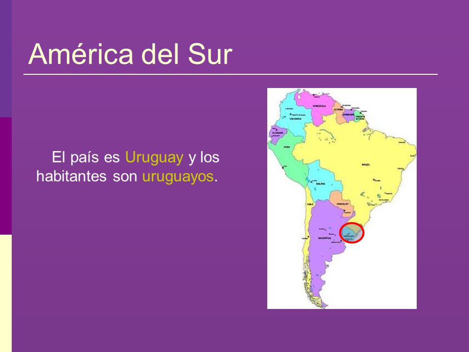 El país es Uruguay y los habitantes son uruguayos.