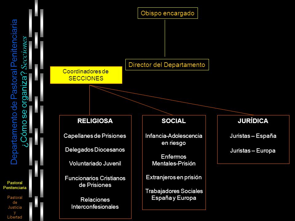 Departamento de Pastoral Penitenciaria ¿Cómo se organiza Secciones