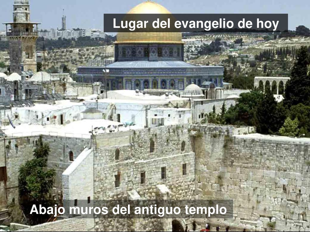 Lugar del evangelio de hoy Abajo muros del antiguo templo