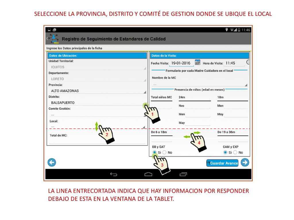 SELECCIONE LA PROVINCIA, DISTRITO Y COMITÉ DE GESTION DONDE SE UBIQUE EL LOCAL