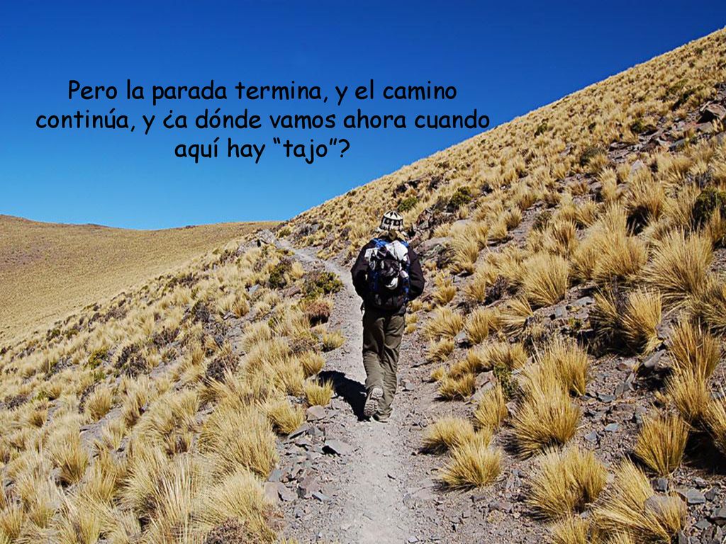 Pero la parada termina, y el camino continúa, y ¿a dónde vamos ahora cuando aquí hay tajo