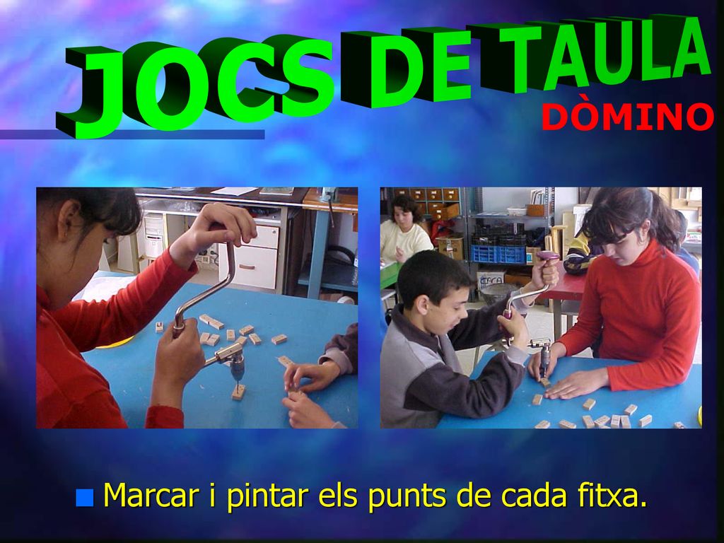 Marcar i pintar els punts de cada fitxa.