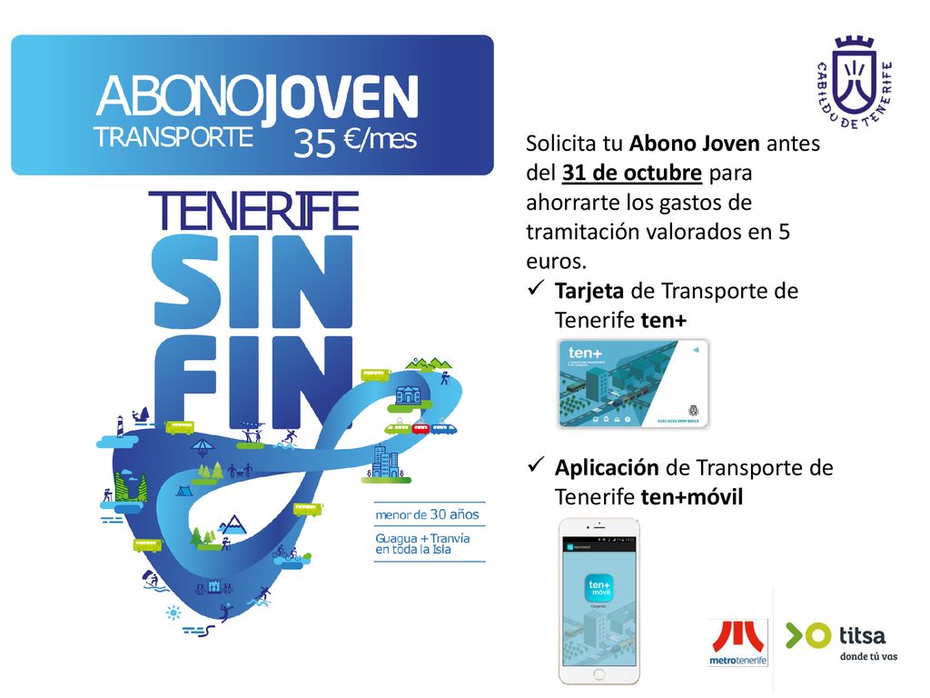 Solicita tu Abono Joven antes del 31 de octubre para ahorrarte los gastos de tramitación valorados en 5 euros.