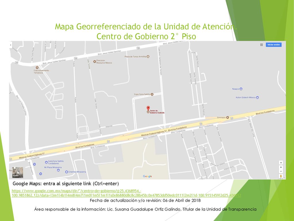 Fecha de actualización y/o revisión: 06 de Abril de 2018