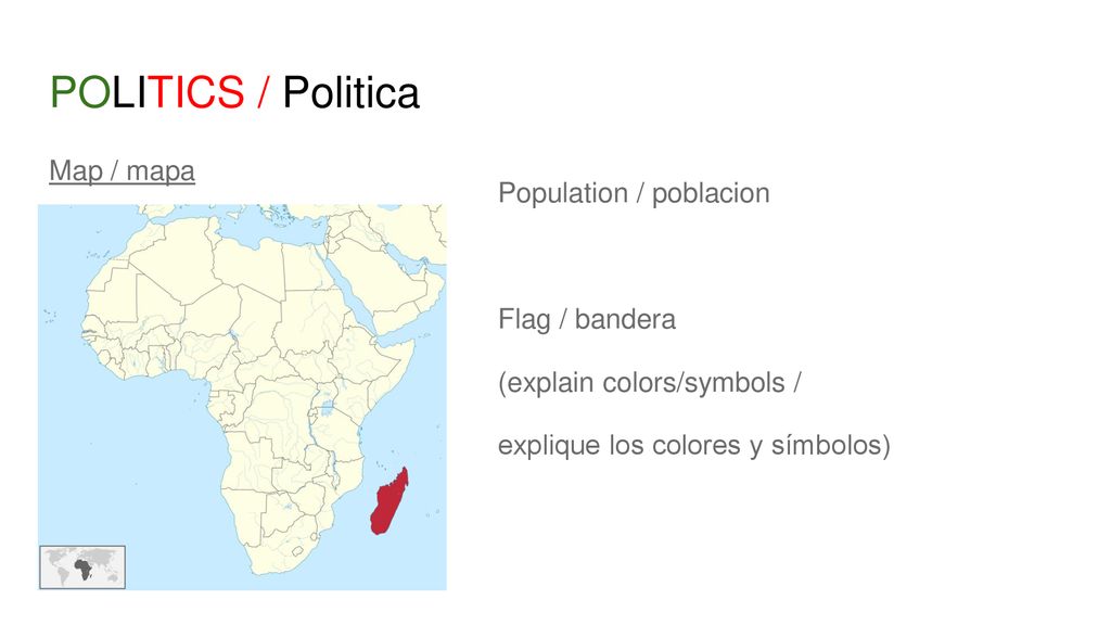 POLITICS / Politica Map / mapa Population / poblacion Flag / bandera