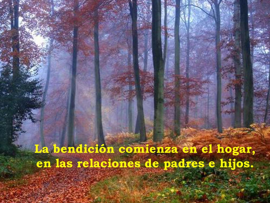 La bendición comienza en el hogar, en las relaciones de padres e hijos.