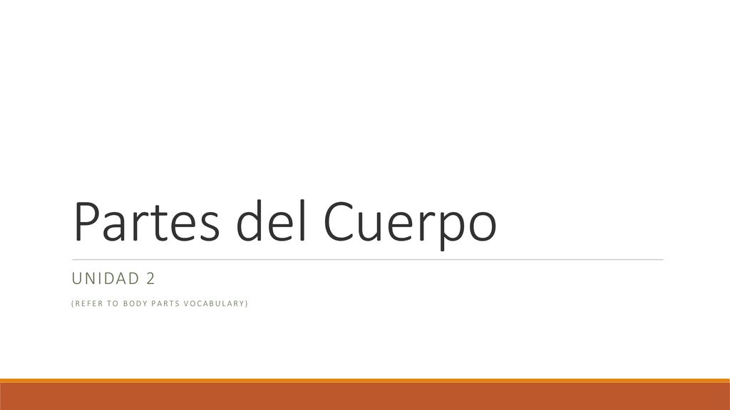 Partes del Cuerpo Unidad 2 (Refer to body parts vocabulary)