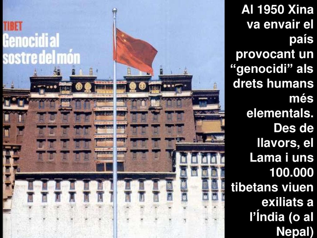Al 1950 Xina va envair el país provocant un genocidi als drets humans més elementals.