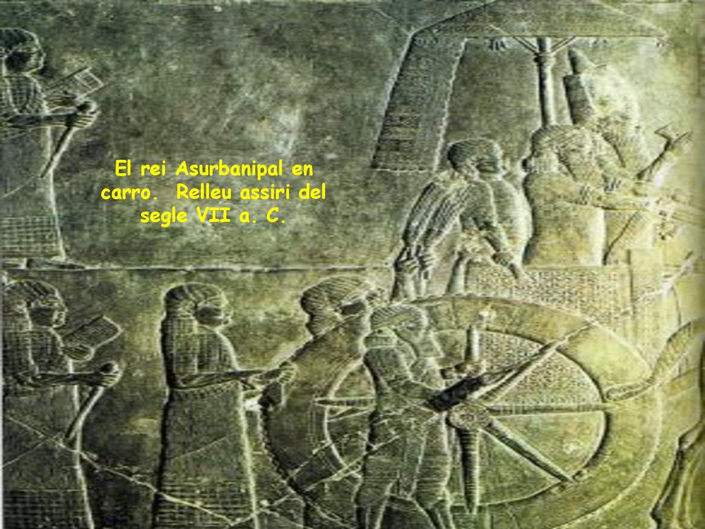 El rei Asurbanipal en carro. Relleu assiri del segle VII a. C.
