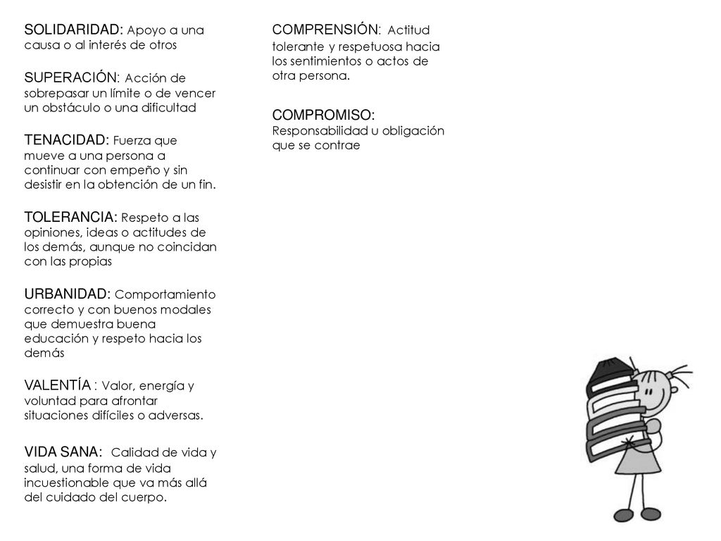 Comprensión: Actitud tolerante y respetuosa hacia los sentimientos o actos de otra persona.