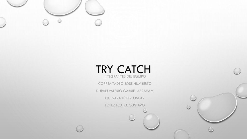 Try Catch Integrantes del equipo Correa Tadeo Jose Humberto