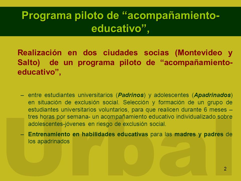 Programa piloto de acompañamiento-educativo ,