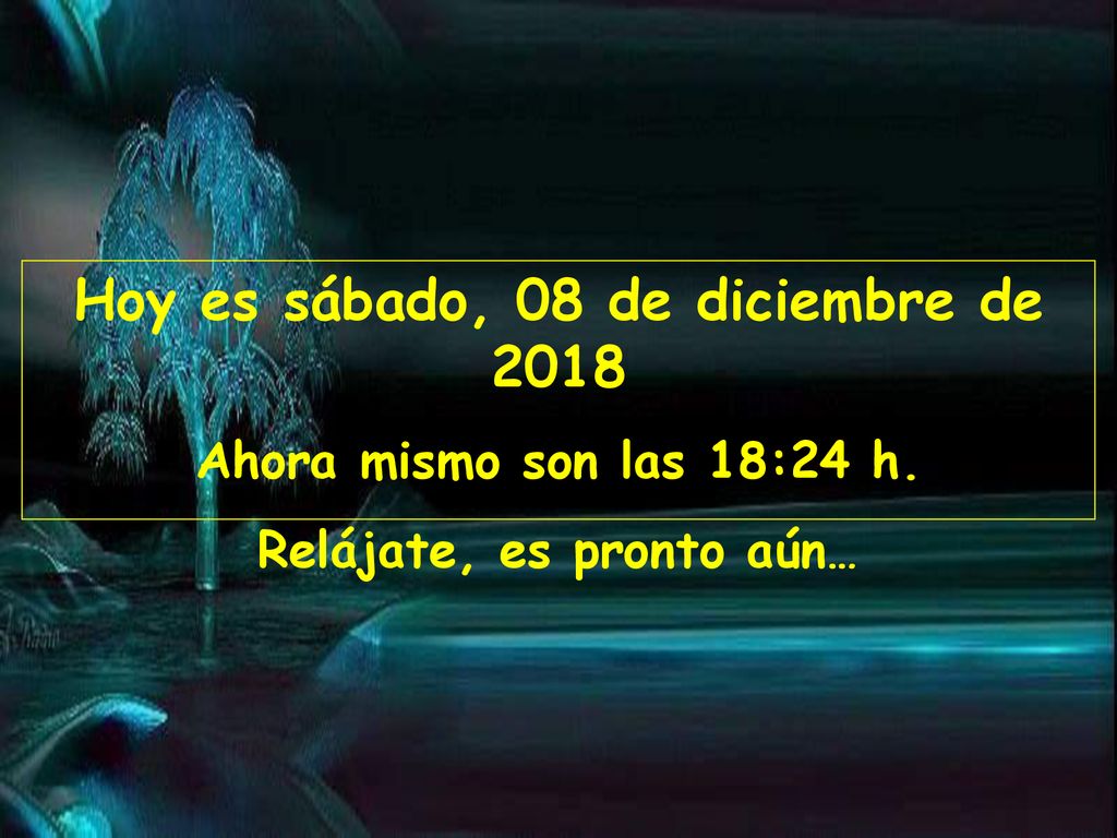 Hoy es sábado, 08 de diciembre de 2018sábado, 08 de diciembre de 2018