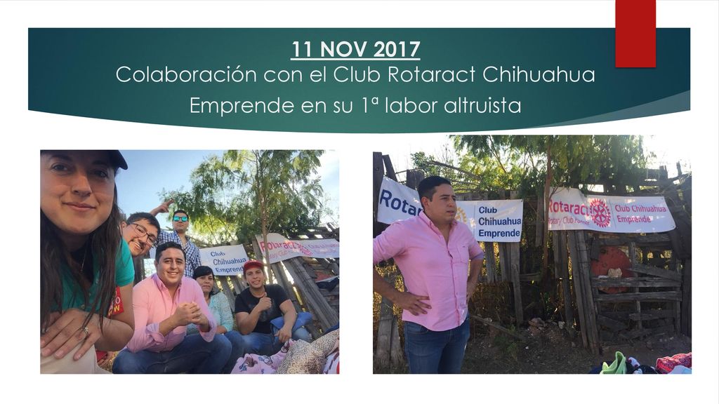 11 NOV 2017 Colaboración con el Club Rotaract Chihuahua Emprende en su 1ª labor altruista