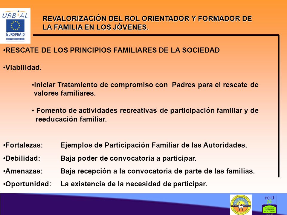 REVALORIZACIÓN DEL ROL ORIENTADOR Y FORMADOR DE LA FAMILIA EN LOS JÓVENES.