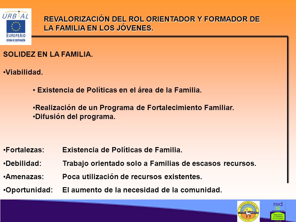 REVALORIZACIÓN DEL ROL ORIENTADOR Y FORMADOR DE LA FAMILIA EN LOS JÓVENES.