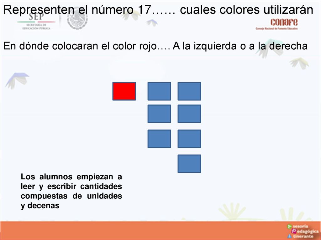 Representen el número 17…… cuales colores utilizarán