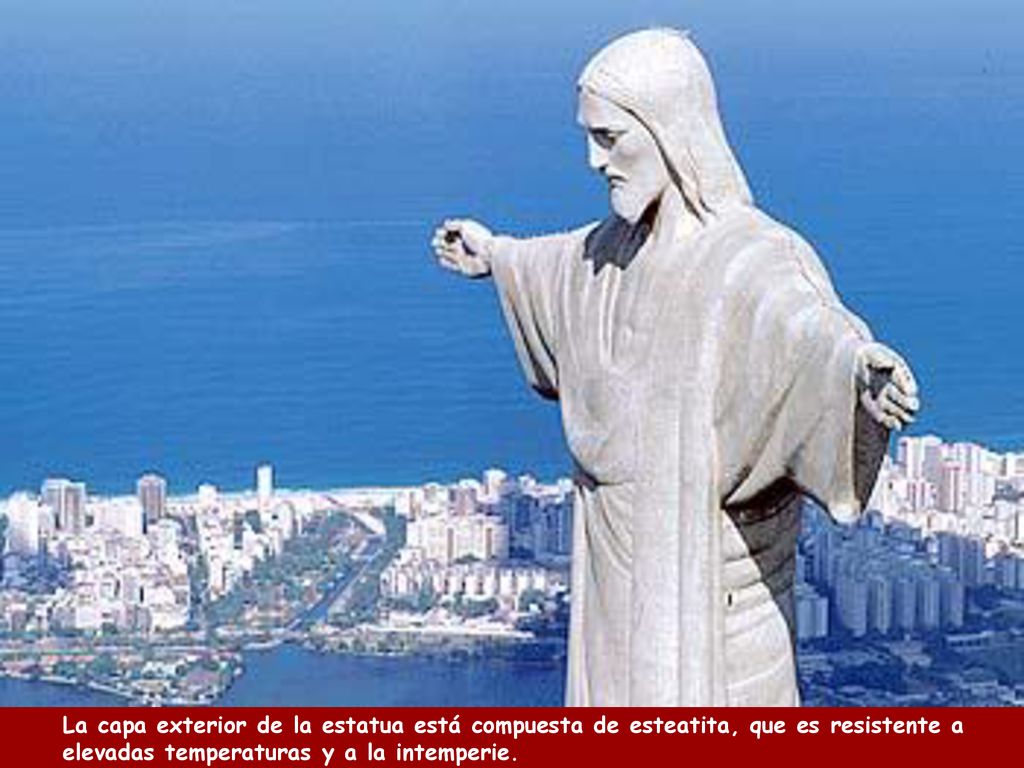 La capa exterior de la estatua está compuesta de esteatita, que es resistente a