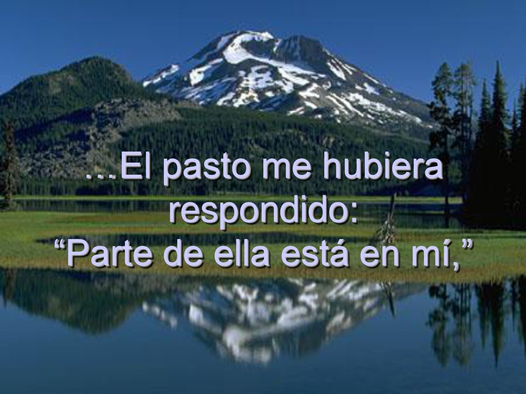 …El pasto me hubiera respondido: Parte de ella está en mí,