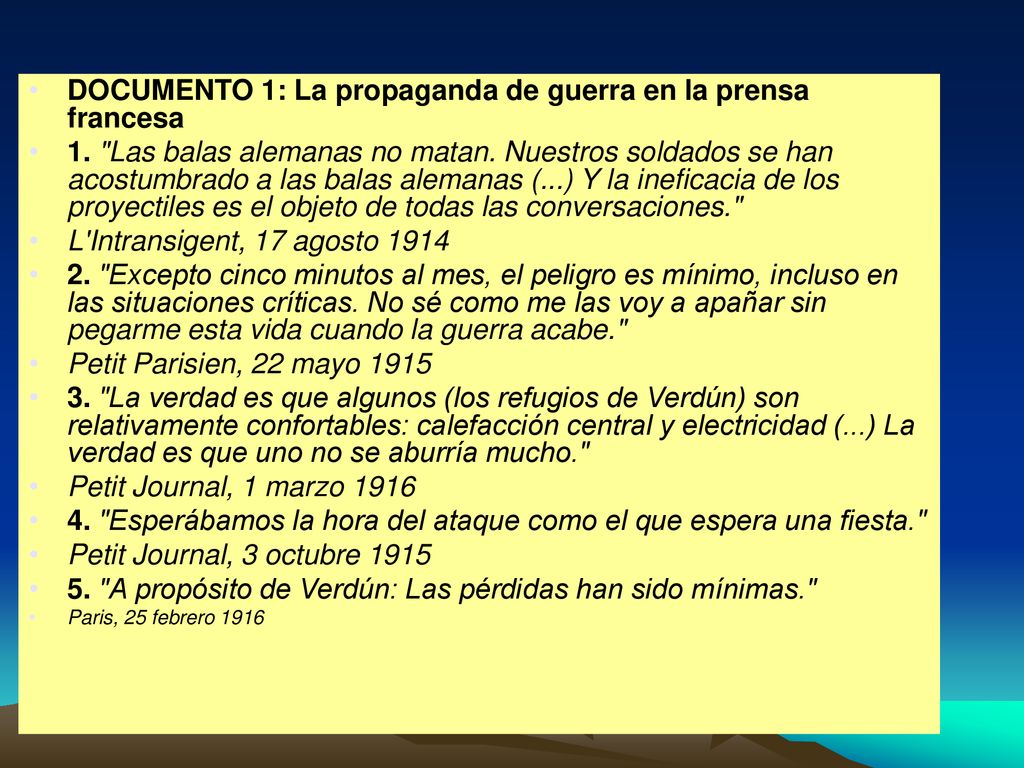 DOCUMENTO 1: La propaganda de guerra en la prensa francesa