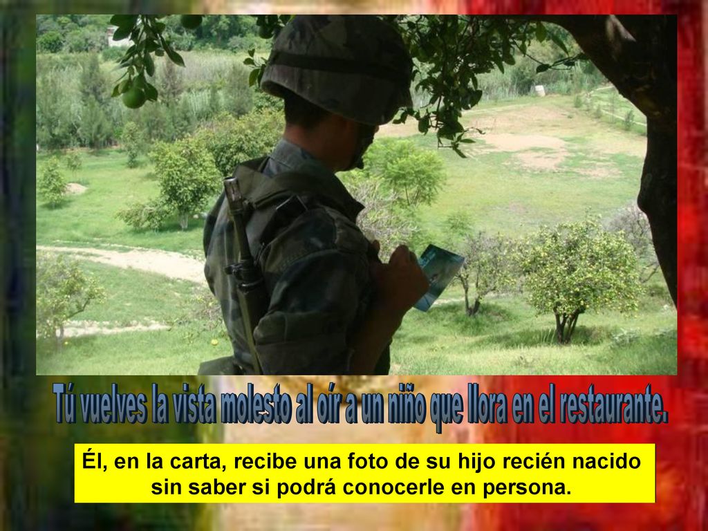 Él, en la carta, recibe una foto de su hijo recién nacido