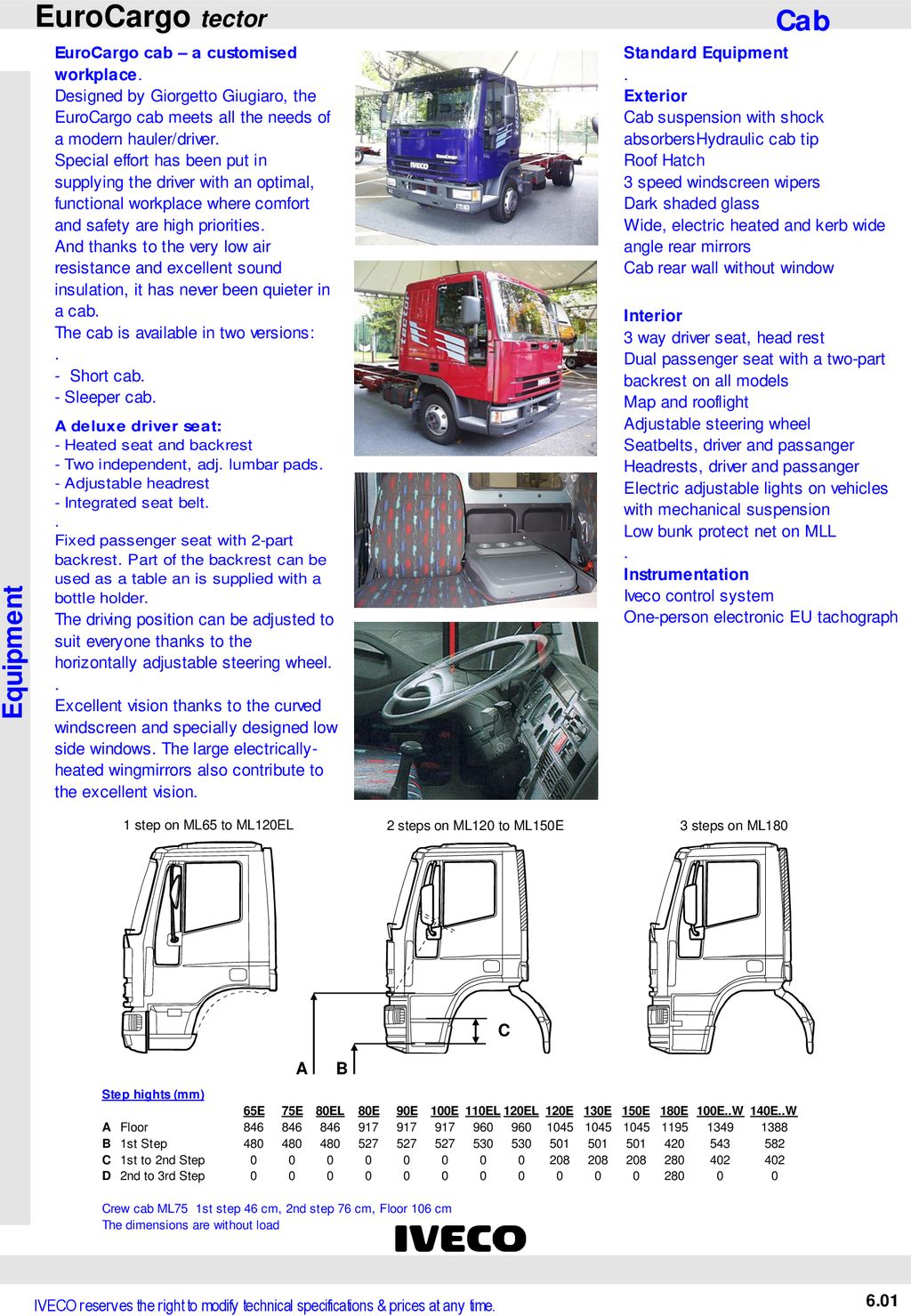 EuroCargo tector A B C step on ML65 to ML120EL