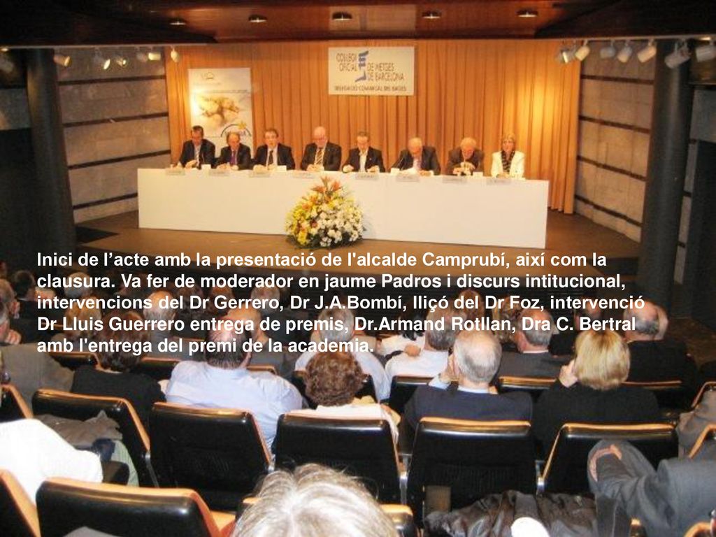 Inici de l’acte amb la presentació de l alcalde Camprubí, així com la clausura.