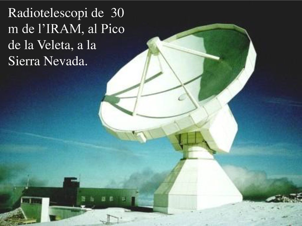 Radiotelescopi de 30 m de l’IRAM, al Pico de la Veleta, a la Sierra Nevada.