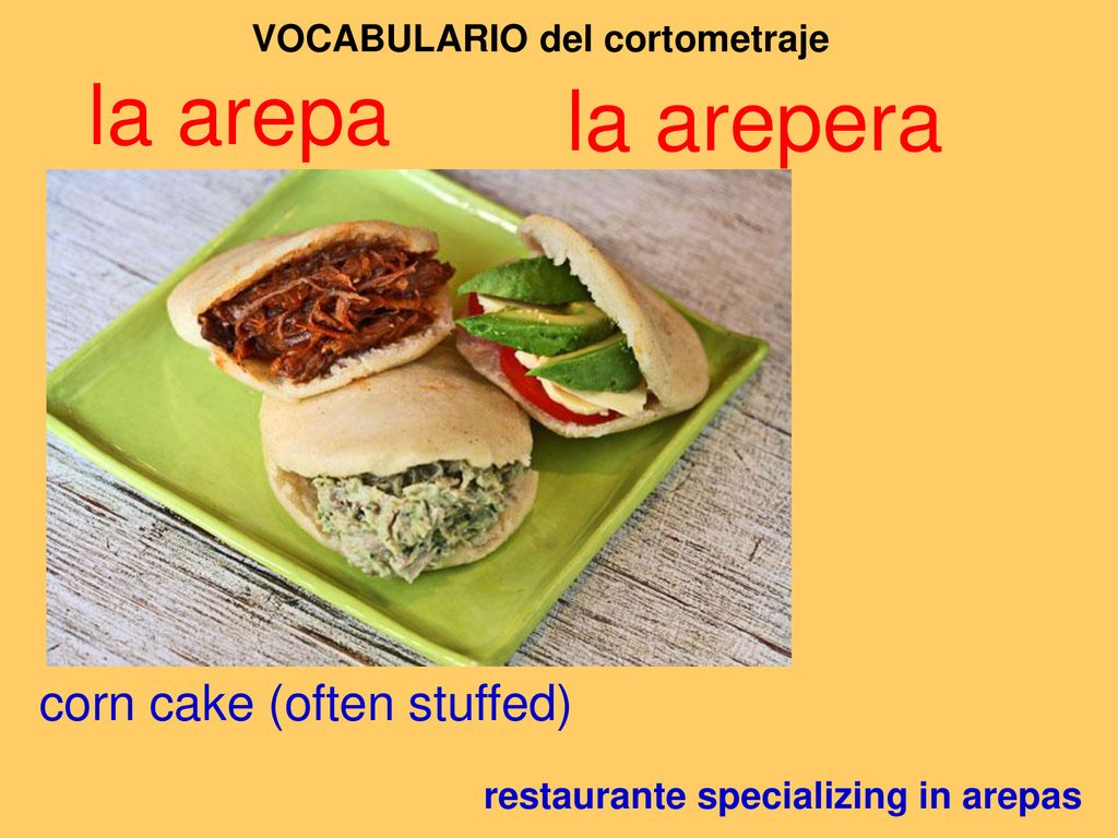 VOCABULARIO del cortometraje restaurante specializing in arepas