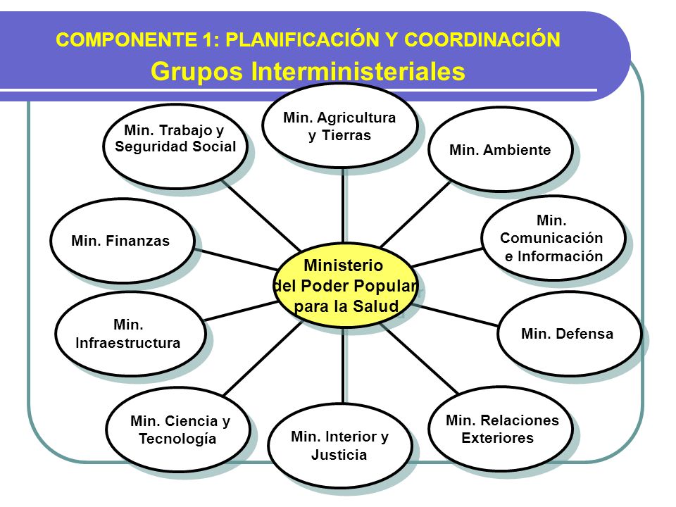 COMPONENTE 1: PLANIFICACIÓN Y COORDINACIÓN Grupos Interministeriales