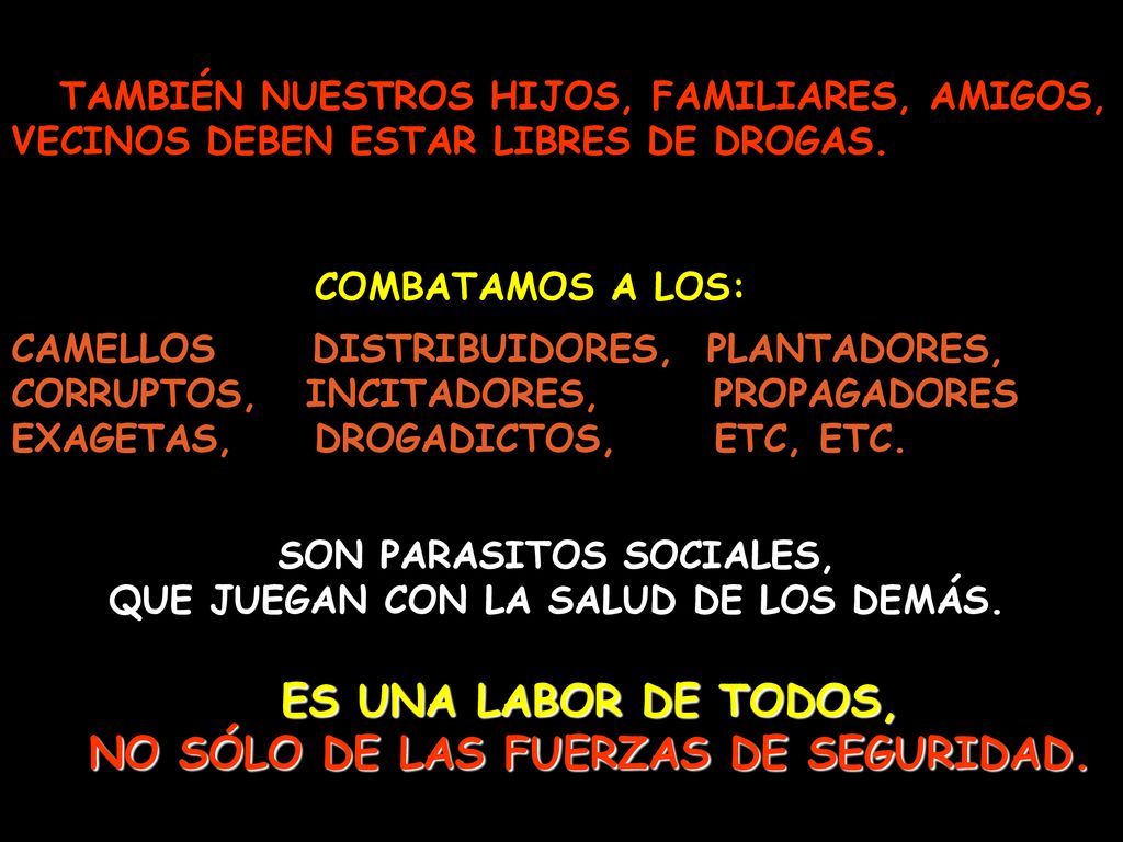 ES UNA LABOR DE TODOS, NO SÓLO DE LAS FUERZAS DE SEGURIDAD.
