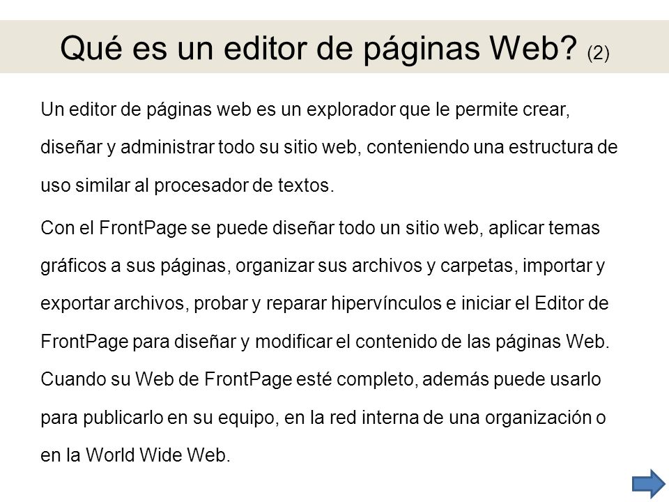 Qué es un editor de páginas Web (2)