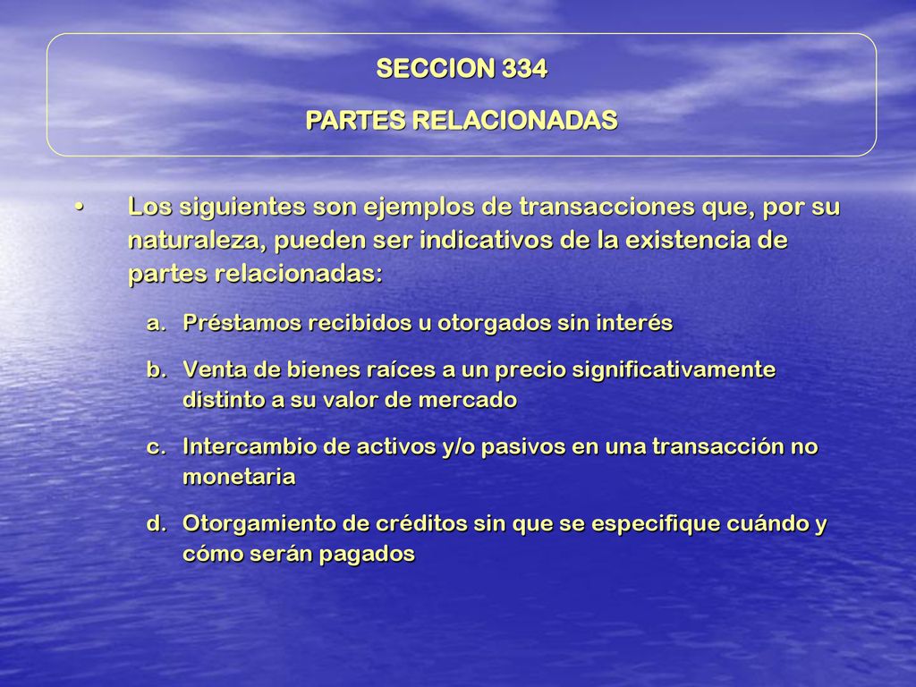 SECCION 334 PARTES RELACIONADAS
