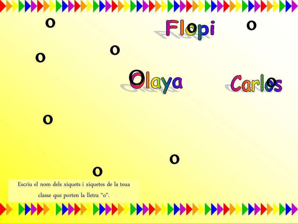 o o o o o O o o o o Olaya Flopi Carlos