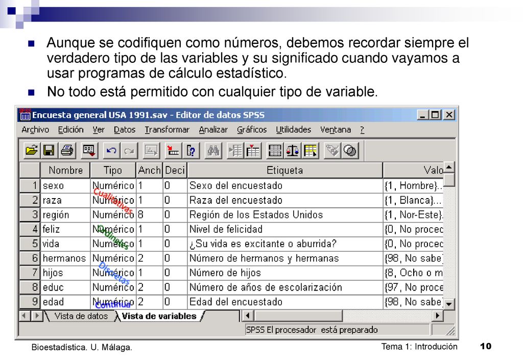 No todo está permitido con cualquier tipo de variable.