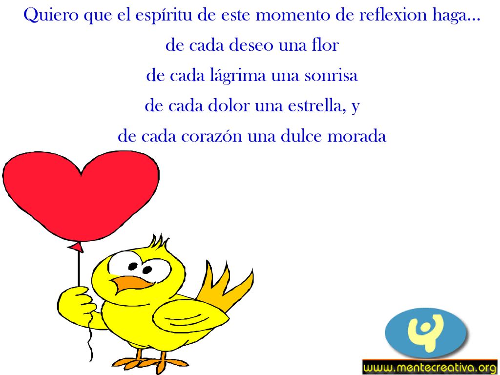 Quiero que el espíritu de este momento de reflexion haga...