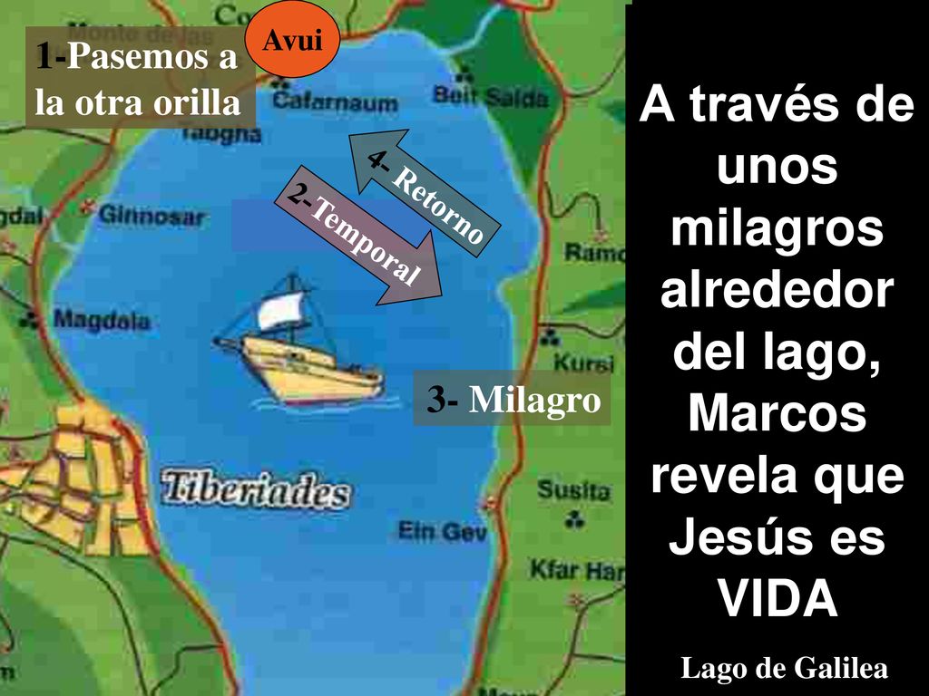 Avui A través de unos milagros alrededor del lago, Marcos revela que Jesús es VIDA Lago de Galilea.