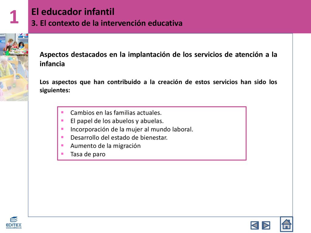 El educador infantil 3. El contexto de la intervención educativa