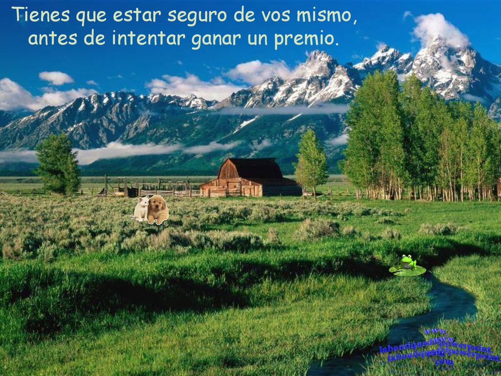 Tienes que estar seguro de vos mismo, antes de intentar ganar un premio.