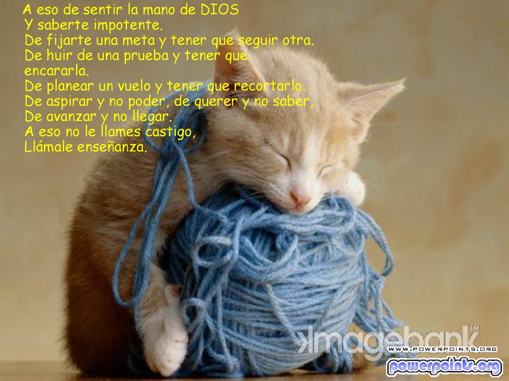 A eso de sentir la mano de DIOS Y saberte impotente