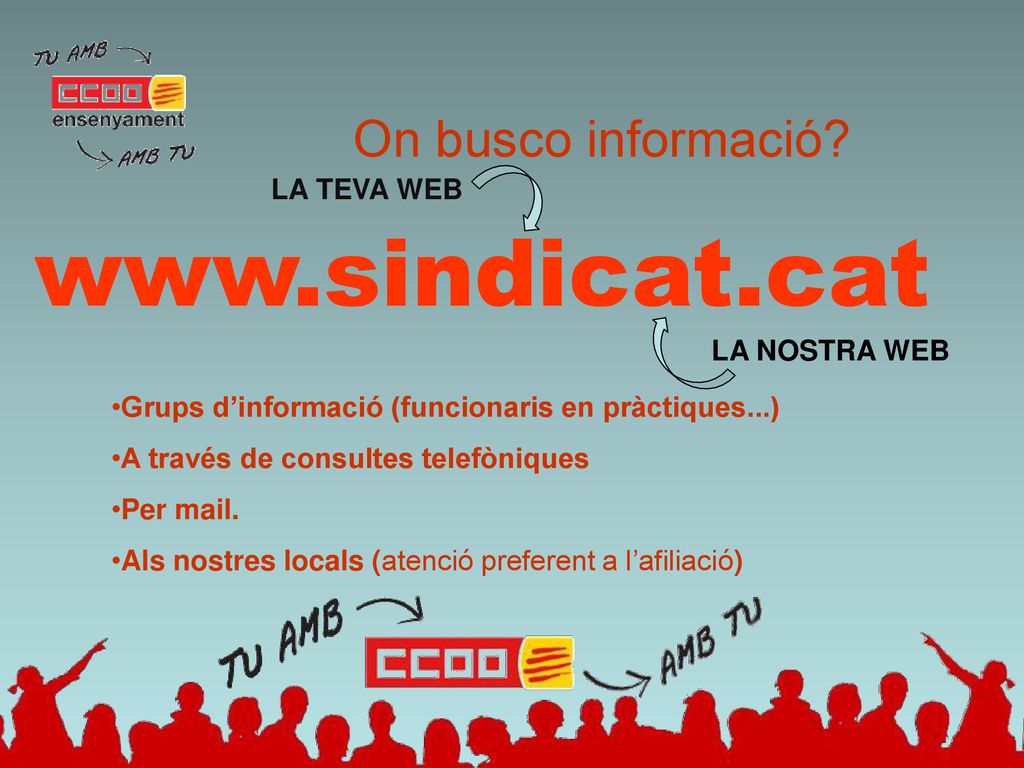On busco informació La teva WEB La nostra WEB
