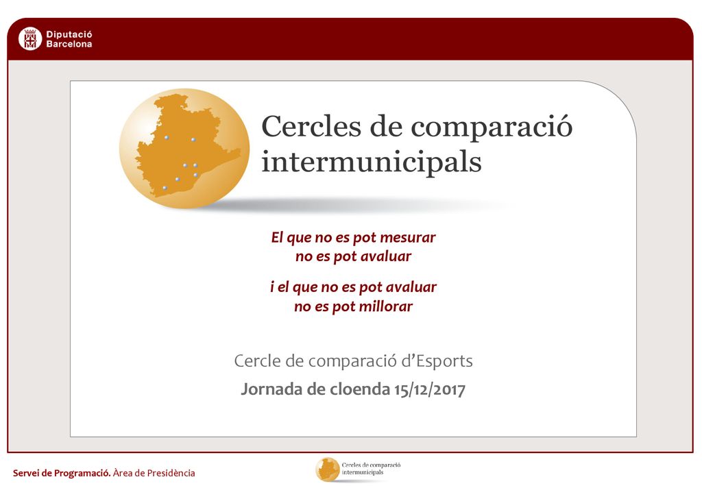 Cercle de comparació d’Esports Jornada de cloenda 15/12/2017