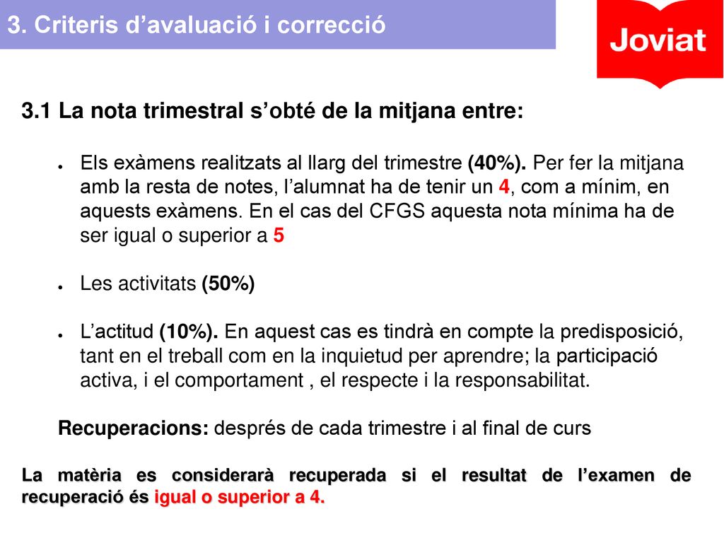 3. Criteris d’avaluació i correcció SMX – M5 Xarxes Locals