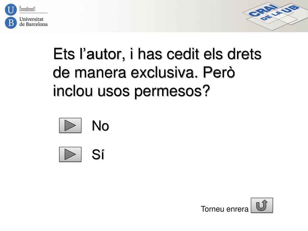 Ets l’autor, i has cedit els drets de manera exclusiva