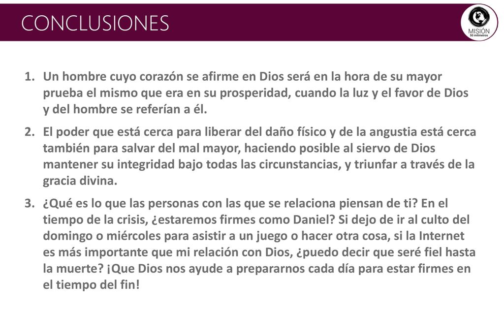 Un hombre cuyo corazón se afirme en Dios será en la hora de su mayor prueba el mismo que era en su prosperidad, cuando la luz y el favor de Dios y del hombre se referían a él.
