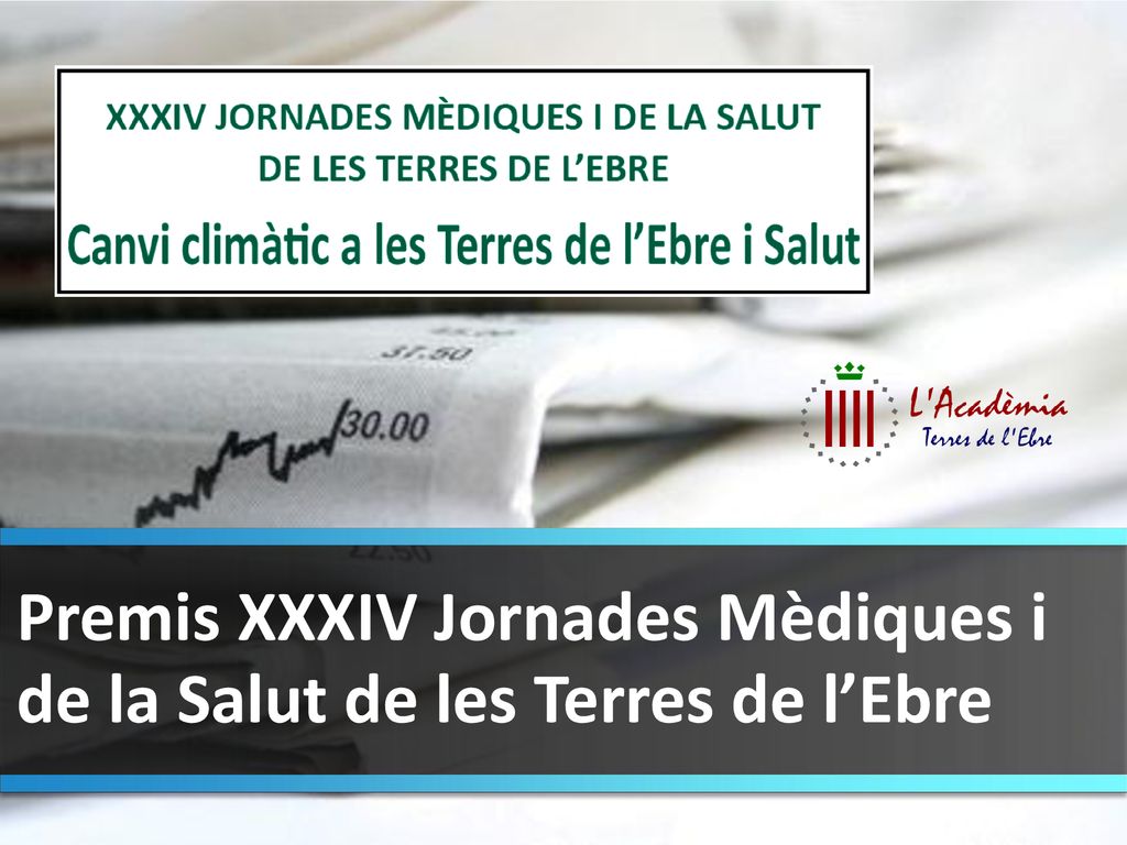 Premis XXXIV Jornades Mèdiques i de la Salut de les Terres de l’Ebre