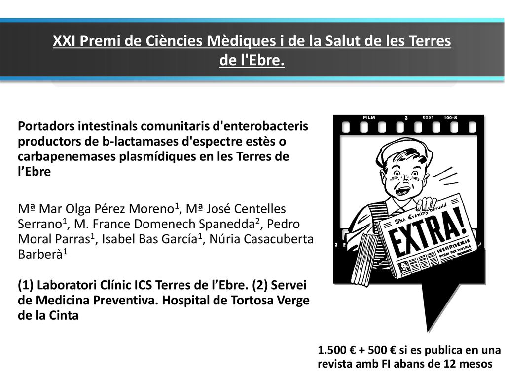 XXI Premi de Ciències Mèdiques i de la Salut de les Terres de l Ebre.