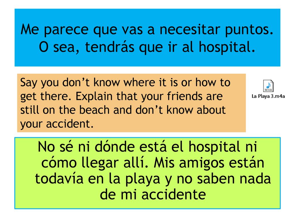 Me parece que vas a necesitar puntos. O sea, tendrás que ir al hospital.